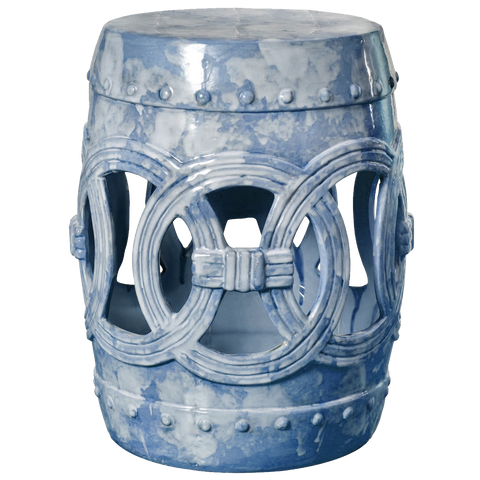 Euclid Antique Asian White Marble Glaze Ceramic Garden Seat