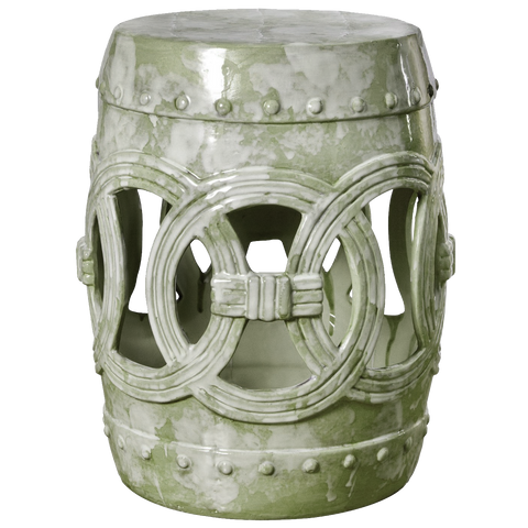 Euclid Antique Asian White Marble Glaze Ceramic Garden Seat