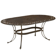 Biscayne Oval Outdoor Dining Table in Rust Brown