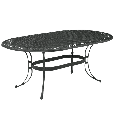 Biscayne Oval Outdoor Dining Table in Rust Brown